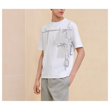 Hermes Men's 3D Gouache Print T-Shirt H467930HA90 116457236