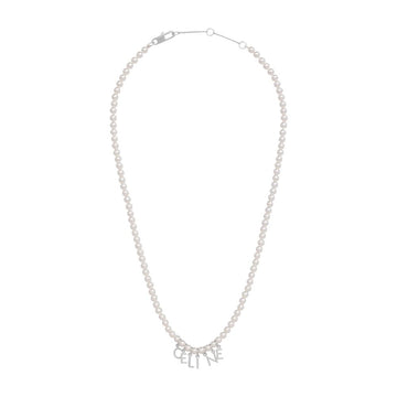 Celine Monochrome Necklace Glass Pearl Brass Rhodium Finish 460JK6BPE 01IS 116659445