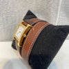 HERMES HH1.201 Hアワー ゴールドレザー ダブルバンド レディースウォッチ 117008558 [P]