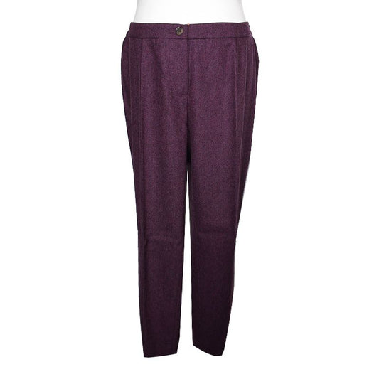 ETRO バイオレットウールブレンドピンタックパンツ 66 77 117011315