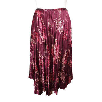 JILL STUART Plissierter Rock aus burgunderroher Seide 55, 66 117129405