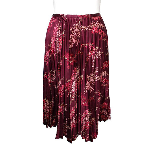 JILL STUART シルクプリーツスカート バーガンディ 55, 66 117129405