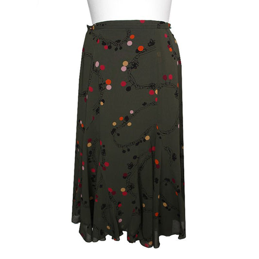 SONIA RYKIEL ソニア・リキエル ソニアオリーブグリーンプリントスカート 44 117139265