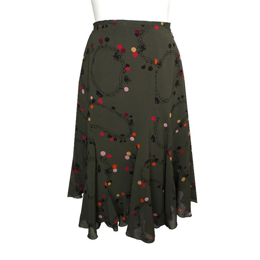 SONIA RYKIEL ソニア・リキエル ソニアオリーブグリーンプリントスカート 44 117139265