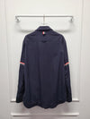 Thom Browne Navy Snap Front Arm Band Nylon Shirt Jacket 117412756 [P]