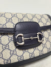 Gucci Blue Beige GG Supreme Horsebit 1955 Mini Shoulder Bag 117413421 [P]