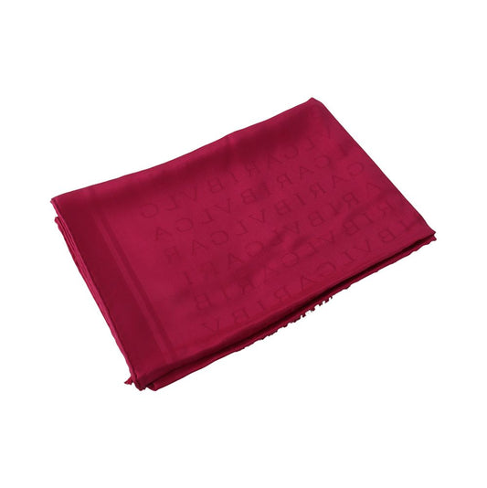 Bulgari Logo Mania Stole Wool Silk Scarf Muffler Pink 33701Y-3 117413393