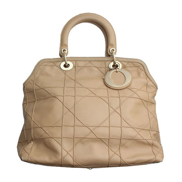 DIOR カナージュ ベージュ ラムスキン トートバッグ 117542843