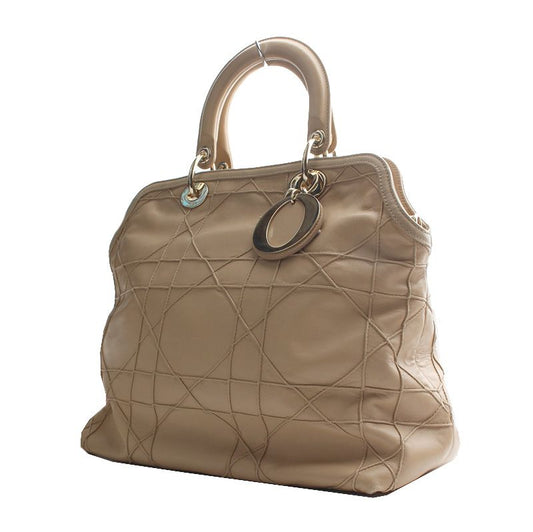 Dior Cannage Beige Lambskin Tote Bag 117542843