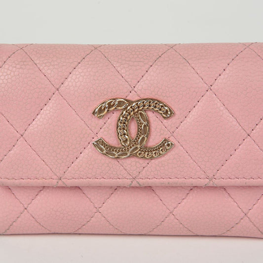 CHANEL Caviar Skin CC Logo Card Holder Wallet AP3049 116628675