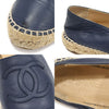 CHANEL G29762 Dark Navy Lambskin Espadrille Women's Slip-On 37 117643546 [P]