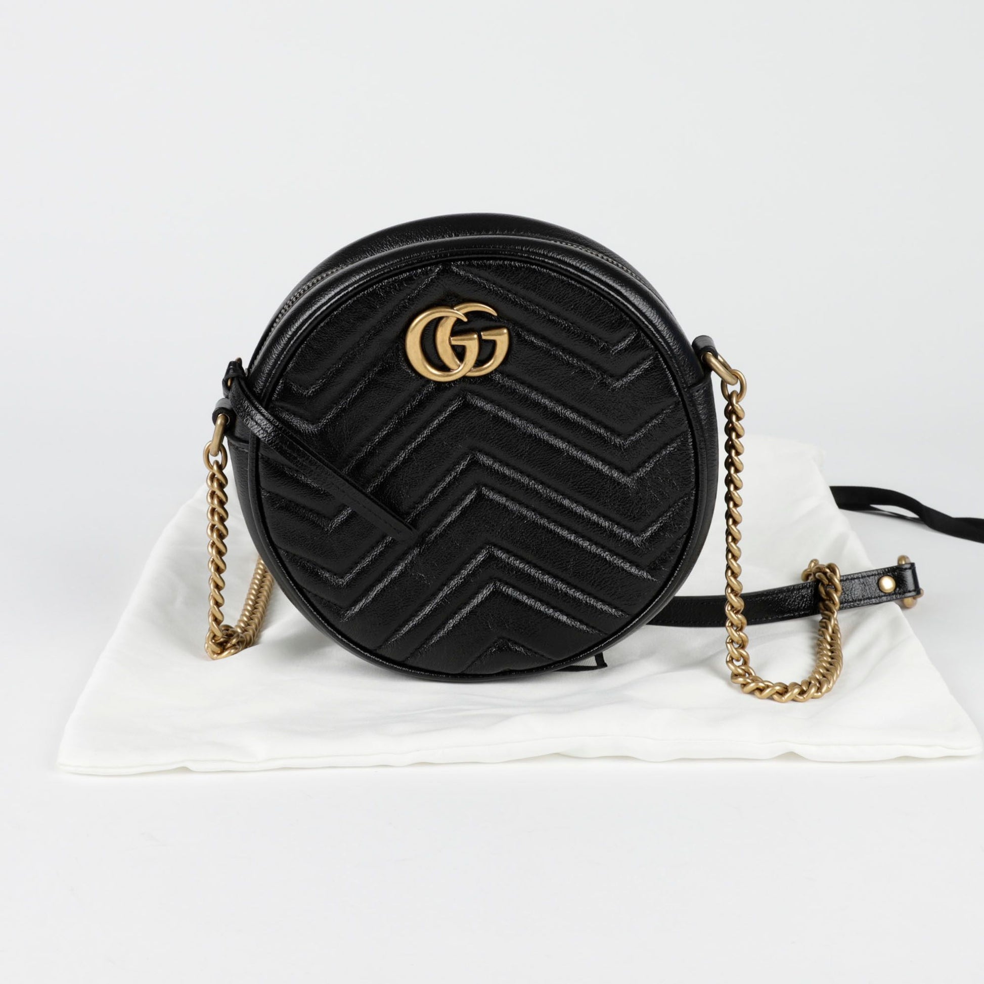 Gucci GG Marmont Mini Round Shoulder Crossbody Bag 550154
