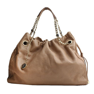 BVLGARI ディープベージュ レザー ゴールドメタル ビッグホーボーバッグ A01234 117706052