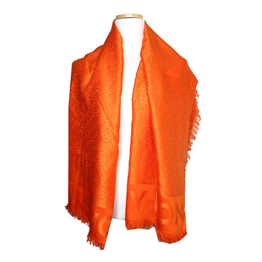 Burberry Orange Silk Big Scarf 117706609