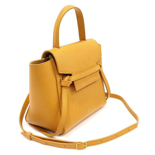 CELINE 189003ZVA.11CL イエロー グレイン カーフスキン ナノ ベルトバッグ 2WAY 117767014