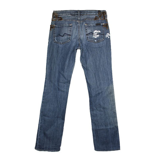 SEVEN JEANS セブンジン レザー アップリケ スカル デニム パンツ 55, 66 117849941