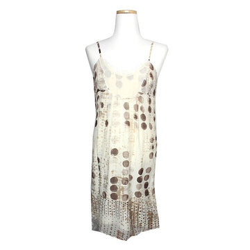 DIESEL Braun gepunktetes Seidenslipkleid 44 118031471