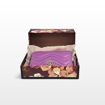 GUCCI GGマーモントマトラッセレザー女性用財布 466492 118159112