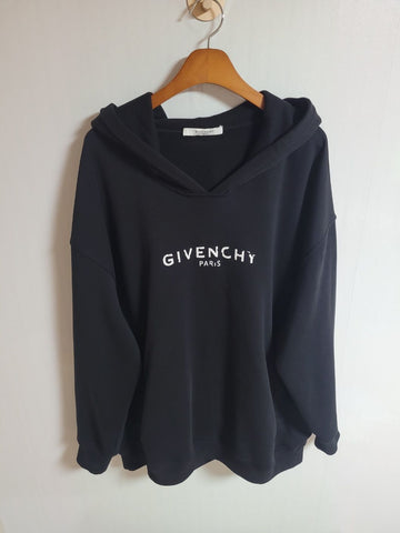 Givenchy Black Paris Vintage Logo Oversized Hoodie S BWJ00B3Z0Y 51328933