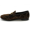 Gucci Brown GG Velvet Gold Horsebit Jordan Loafers 37 118449727 [P]