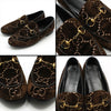 Gucci Brown GG Velvet Gold Horsebit Jordan Loafers 37 118449727 [P]