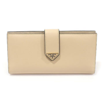 Prada Beige Travertine Stone Calfskin Gold Triangle Large Long Wallet 1MV025 118451268