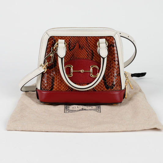 GUCCI 640716 ホースビット 1955 ミニ パイソン トップハンドル トート ショルダーバッグ 117830039