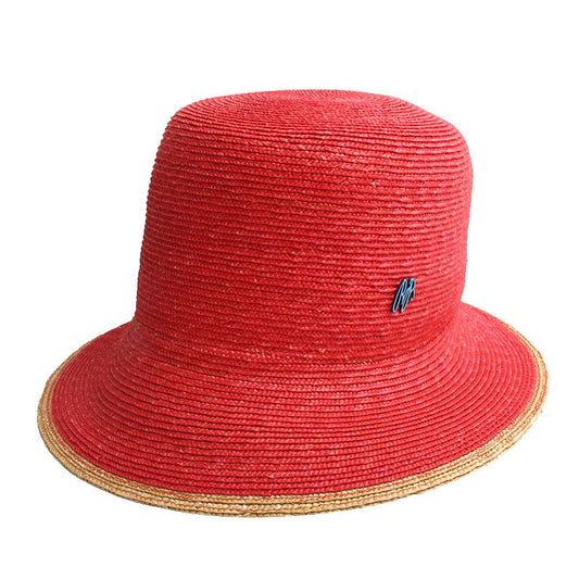 Other Brand Raffaello Bettini Coral Red Raffia Bucket Hat 118578700