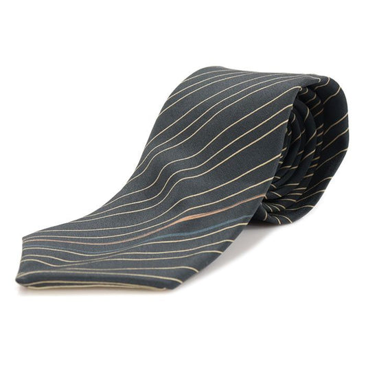 Carven 100% Silk Gray Stripe Pattern Tie CO29479ETC 118589058