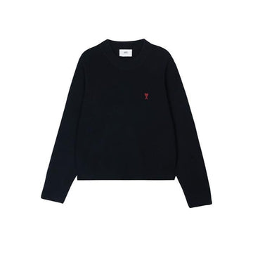 AMI Women Chainstitch Heart Logo Knit Black stamp: UKS046-KN0042-001 118591649