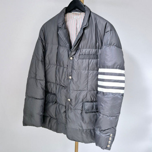 THOM BROWNE Schrägband Wattierte Blazerjacke Grau 118611744
