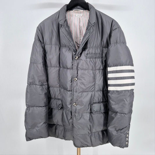 THOM BROWNE Schrägband Wattierte Blazerjacke Grau 118611744