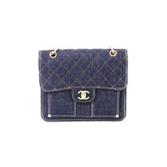CHANEL Dunkelblaue Denim Quadrat Rucksack AS4031 114888781