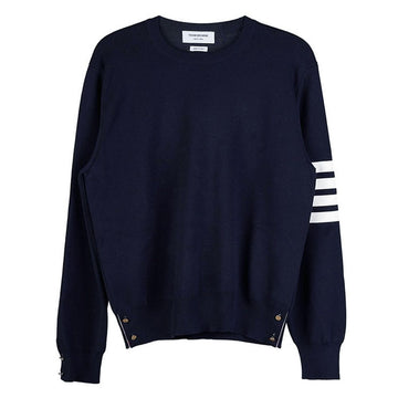 Thom Browne Milano Stitch Cotton 4-Bar Crewneck Pullover Navy MKA202A 00219 415 118689189