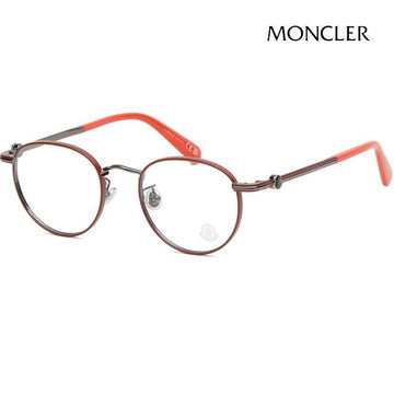 Moncler Eyeglass Frame ML5204H 066 Red Silver Luxury Metal Round Fashion 118697008