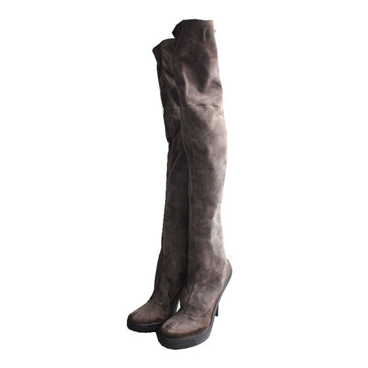 PIERRE HARDY Olivgrün Wildleder Overknee Stiefel 37 118706770