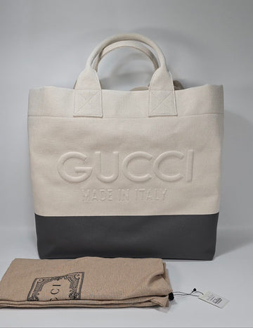 Gucci Embossed Detail Canvas Tote Bag 118736975