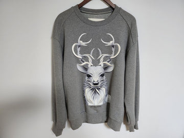 JUUN.J 44 Grauer Reh-Druck Stickerei Sweatshirt JC7841P313 118741005