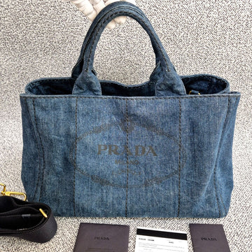 Prada Kanapa Denim Women's Tote Bag & Shoulder Bag (B2642B) 118845896
