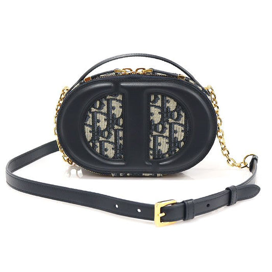 DIOR ブルーオブリークジャカードCDシグネチャーオーバルカメラトート2WAY S2201UTZQ_M928 118931432