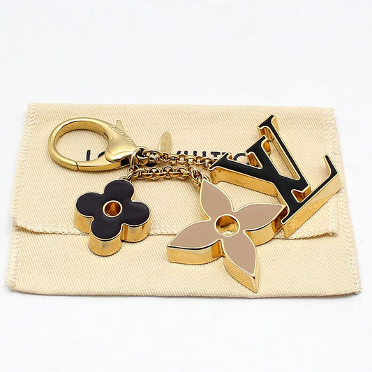 Louis Vuitton Gold Fleur de Monogram Bag Charm Keyring 67119 118948911