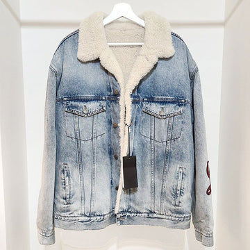 Gucci Shearling Denim Jacket 458512 118965074