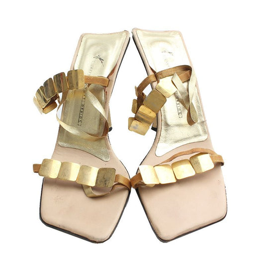 GIUSEPPE ZANOTTI ゴールドストラップサンダル 37 118969963
