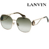 Lanvin Sunglasses LNV129SLB 734 Luxury Dark Green Square Gold Metal Frame with Gold Logo 119254402 [P]