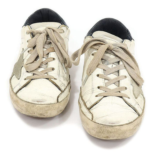Golden Goose GWF00102 White Leather Blue Heel Tab Superstar Women's Sneakers 35 119255824