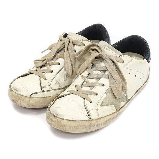 Golden Goose GWF00102 White Leather Blue Heel Tab Superstar Women's Sneakers 35 119255824
