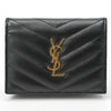 Saint Laurent Black Monogram Grained Poudre Embossed Leather Small Wallet stamp: 668290 BOWA1 119391348 [P]