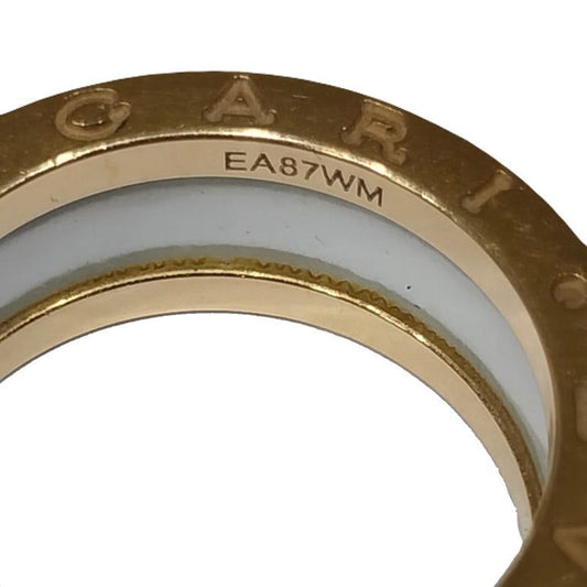 BVLGARI 18K Rose Gold White Ceramic B-ZERO1 Bzero1 2 Rings 54 119462160