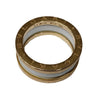 BVLGARI 18K Rose Gold White Ceramic B-ZERO1 Two Ring Size 54 119462160 [P]