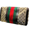 GUCCI GGロゴ ブラウン レザー トリミング ボストン トートバッグ ショルダーバッグ 247205 119462436 [P]
